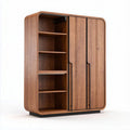 Armario de madera con estantes y puertas correderas 150 x 100 x 200cm