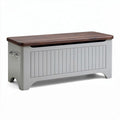 Banco de almacenamiento de madera con superficie marrón y gris 100 x 40 x 45cm