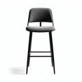 Silla alta de metal y tela gris para bar 45 x 45 x 100cm