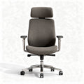 Silla de oficina ergonómica en tela gris con soporte lumbar regulable 60 x 60 x 100cm