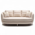 Sofá de tela beige con cojines decorativos 200 x 90 x 80cm